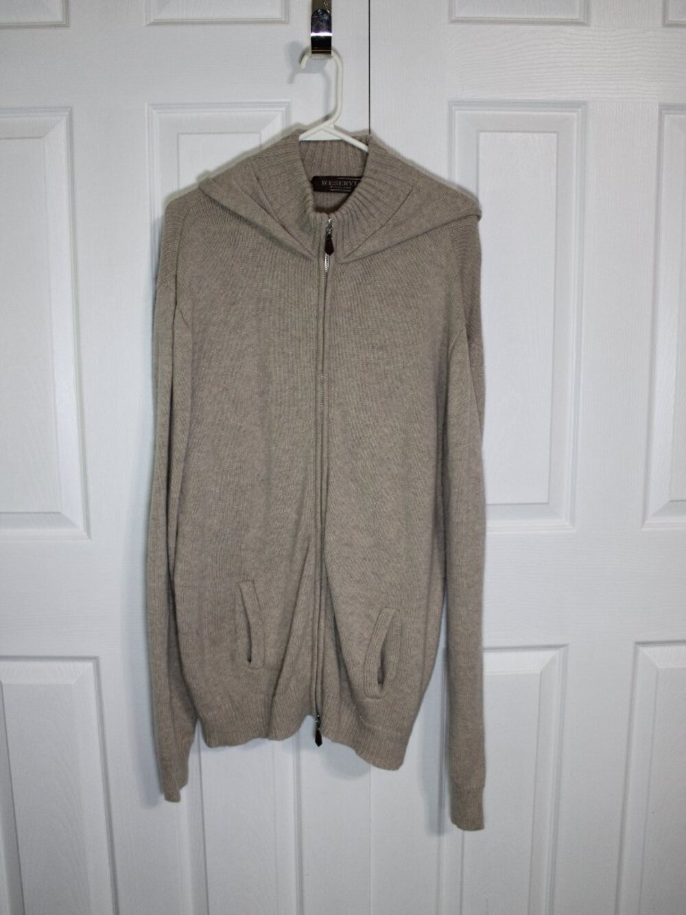 Reserve Patrick James Mens 100% Cashmere Full Zip Hoodie Sweater with Hood